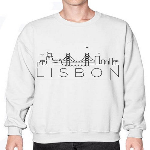 Lisbon Minimal Skyline 1144# - cities- Sweatshirt - Crew