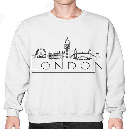 London Minimal Skyline 1155# - cities- Sweatshirt - Crew