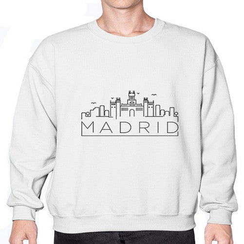 Madrid Minimal Skyline 1201# - cities- Sweatshirt - Crew
