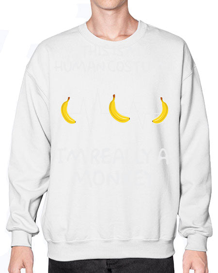 Monkey Human Costume Banana 15# - monkey- Sweatshirt - Crew