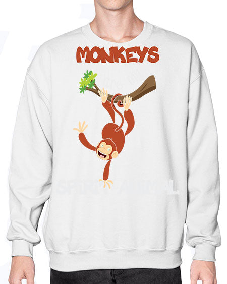 Monkeys Are my Spirit Animals 19# - monkey- Sweatshirt - Crew