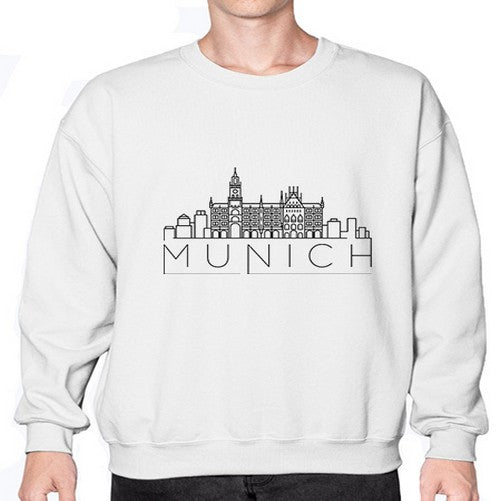 Munich Minimal Skyline 1386# - cities- Sweatshirt - Crew