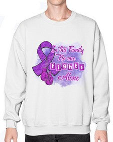 No One Figh Alone AlzheimerS Awareness 200# - alzheimers- Sweatshirt - Crew