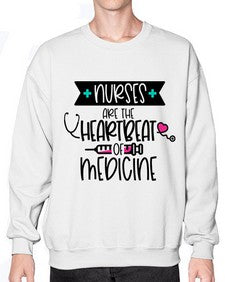 Nurses Are The Heartbeat Of Medicine Style Style 1231# - nurse- Sweatshirt - Crew