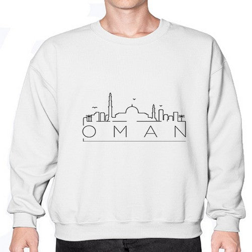 Oman Minimal Skyline 1532# - cities- Sweatshirt - Crew