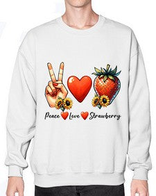 Peace Love Strawberry Festival 1479# - strawberry- Sweatshirt - Crew