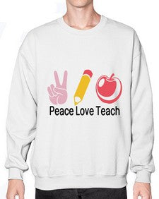 Peace Love Teach 1303# - teacher- Sweatshirt - Crew
