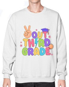 Peace Out third Grade Peace 648# - third grade- Sweatshirt - Crew