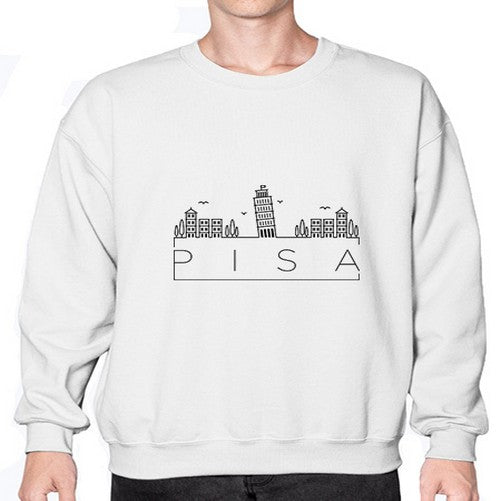 Pisa Minimal Skyline 1619# - cities- Sweatshirt - Crew