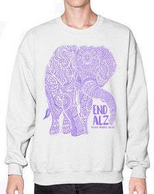 Purple Elephant Alzheimer Awareness 210# - alzheimers- Sweatshirt - Crew