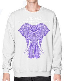 Purple Elephant Alzheimer Awareness 211# - alzheimers- Sweatshirt - Crew
