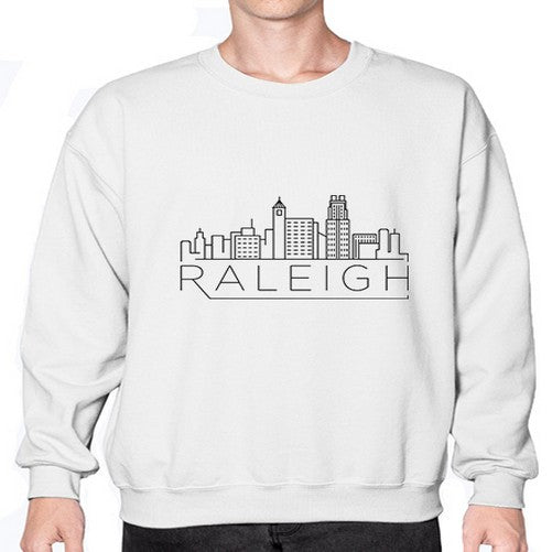 Raleigh Minimal Skyline 1707# - cities- Sweatshirt - Crew