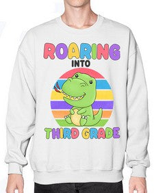 Roaring to third Grade Trex 773# - third grade- Sweatshirt - Crew