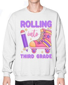 Rolling into third Grade 790# - third grade- Sweatshirt - Crew