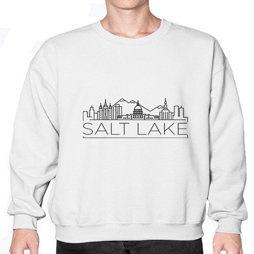 Salt Lake Minimal Skyline 1771# - cities- Sweatshirt - Crew