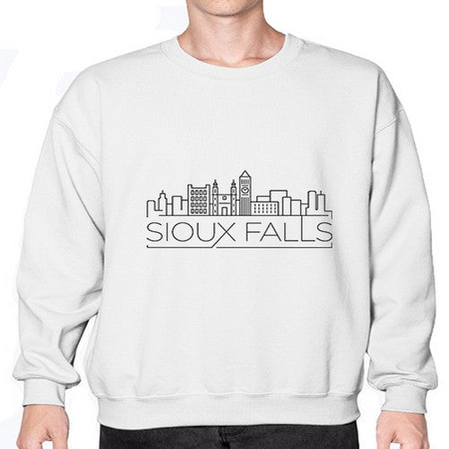 Sioux Falls Minimal Skyline 1849# - cities- Sweatshirt - Crew