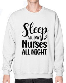 Sleep all day nurses all 1400# - nurse- Sweatshirt - Crew