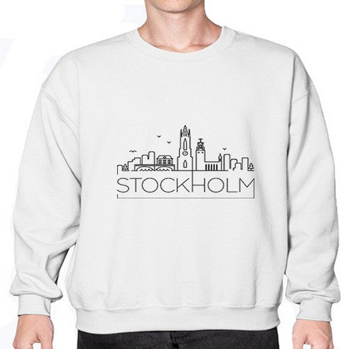 Stockholm Minimal Skyline 1890# - cities- Sweatshirt - Crew