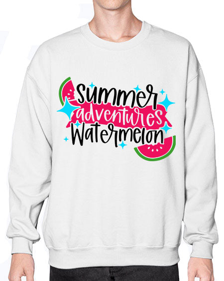 Summer Adventures Watermelon Style 23# - summer- Sweatshirt - Crew