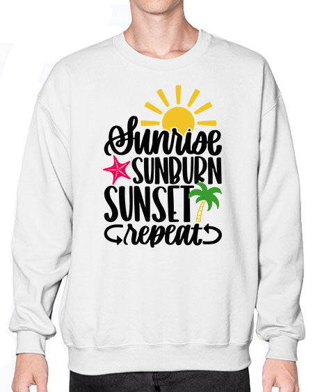 Sunrise Sunburn Sunset Repeat Style 16# - summer- Sweatshirt - Crew