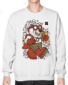 Super bear 236# - cartoon animals- Sweatshirt - Crew