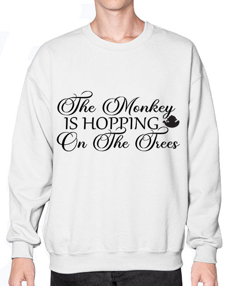 The monkey is hopping on  - monkey- Sweatshirt - Crew