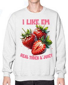 Thick and Juicy Strawberry Festival 1636# - strawberry- Sweatshirt - Crew