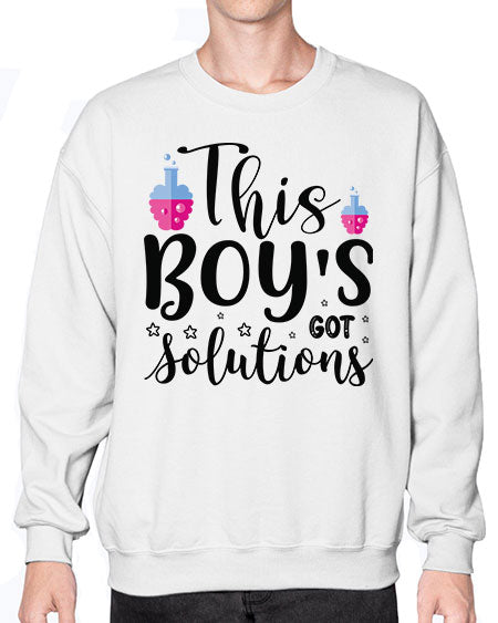 This Boy s Got Solutions 20# - general science- Sweatshirt - Crew
