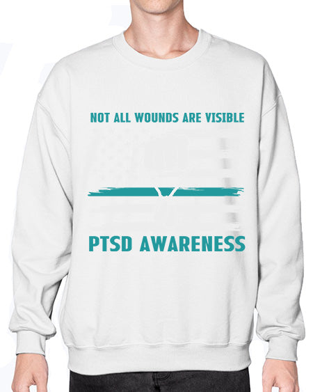 Veteran PTSD Not all wounds 4# - PTSD- Sweatshirt - Crew
