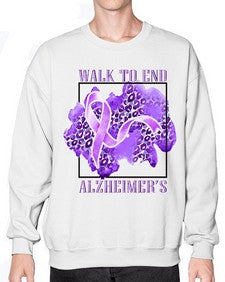Walk o End AlzheimerS Purple Ribbon 220# - alzheimers- Sweatshirt - Crew