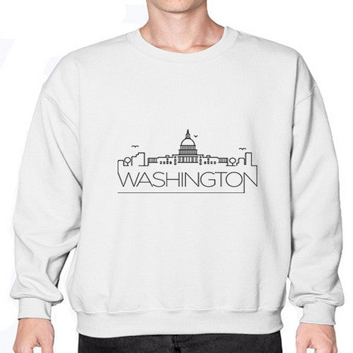Washington Minimal Skyline 2103# - cities- Sweatshirt - Crew