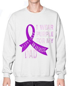Womens I Wear Purple for My Dad Alzheimers Disease Awareness VNeck 221# - alzheimers- Sweatshirt - Crew