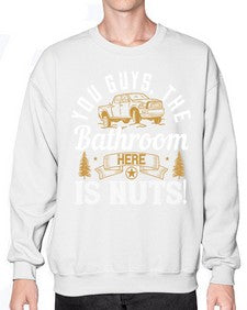 You guys the bathroom here is nuts 14# - hot rod- Sweatshirt - Crew