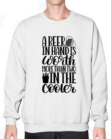 a beer in hand is worth 516# - beer- Sweatshirt - Crew