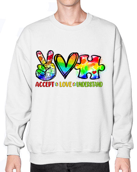 accept love understand - autism- Sweatshirt - Crew