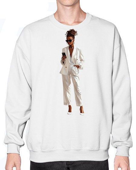 african american girl 1# -  fashion- Sweatshirt - Crew