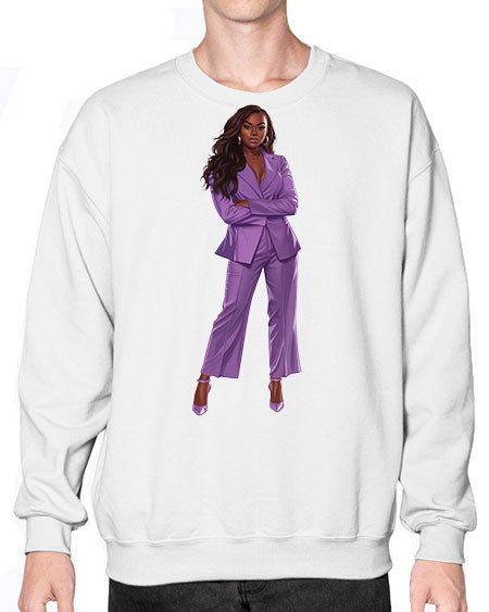 african american girl 3# -  fashion- Sweatshirt - Crew