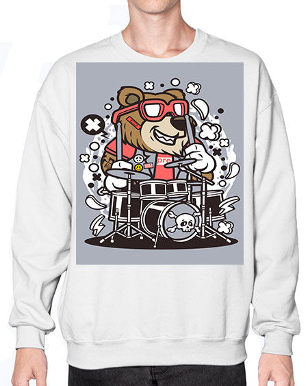 bear drummer 33# - bears - animals- Sweatshirt - Crew