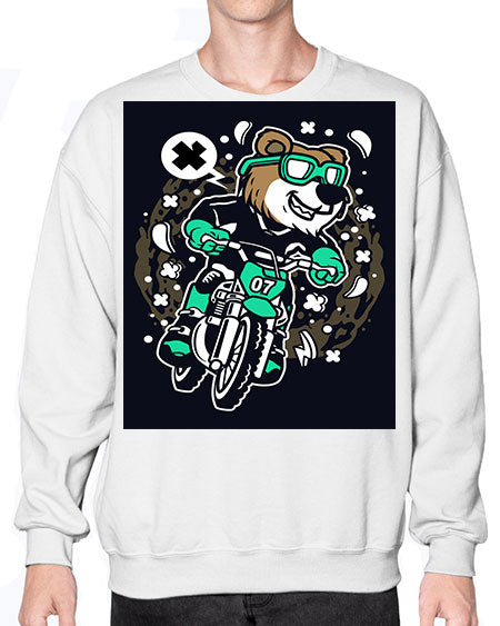 bear motocross rider 37# - bears - animals- Sweatshirt - Crew