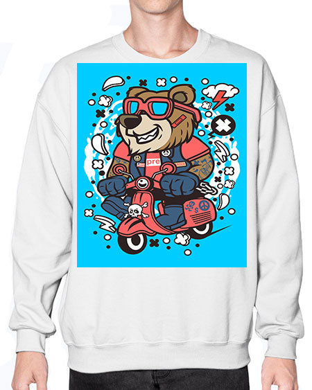 bear scooterist 41# - bears - animals- Sweatshirt - Crew