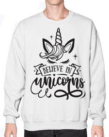 believe in unicorns black 55# - unicorn- Sweatshirt - Crew