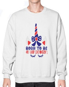 born to be a unicorn 69# - unicorn- Sweatshirt - Crew