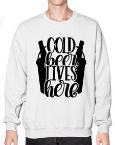 cold beer lives here 872# - beer- Sweatshirt - Crew