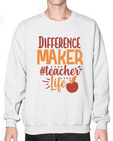 difference maker teacher life 710# - teacher- Sweatshirt - Crew