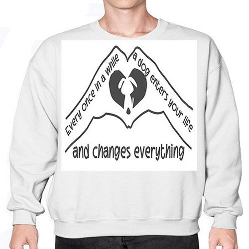 dog changes everything 75# - dogs- Sweatshirt - Crew