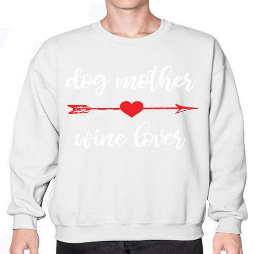 dog mom wine 84# - dogs- Sweatshirt - Crew