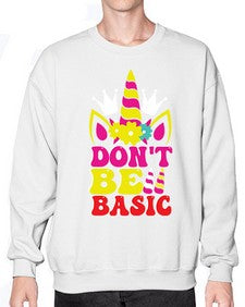 dont be basic 94# - unicorn- Sweatshirt - Crew