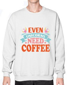 even unicorns need coffee 120# - unicorn- Sweatshirt - Crew