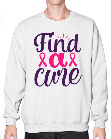 find a cure - breast cancer- Sweatshirt - Crew