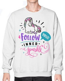 follow your inner sparkle 141# - unicorn- Sweatshirt - Crew